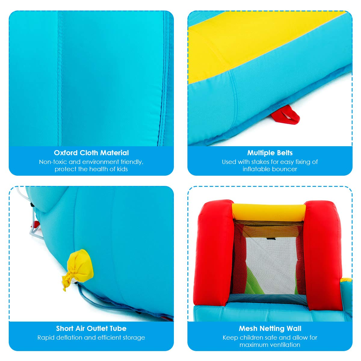 BOUNTECH 7-in-1 Giant Water Slide Bouncer Park with Tunnel & 2 Water Cannons