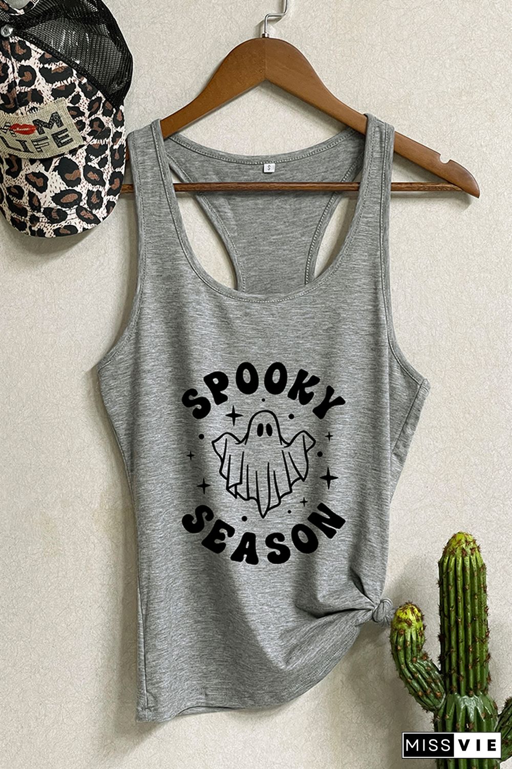 Spooky Season,Halloween Vibes O-neck Sleeveless Tank Top Wholesale