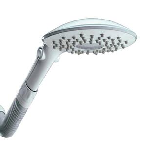 Waterpik 2-Spray 7.8 in. Single Wall Mount Fixed Rain Shower Head in White CF-201E