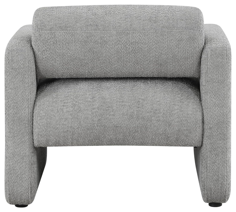 Modern Accent Chair  Minimalistic Design With Boucle Fabric Upholstery   Modern   Armchairs And Accent Chairs   by Decor Love  Houzz