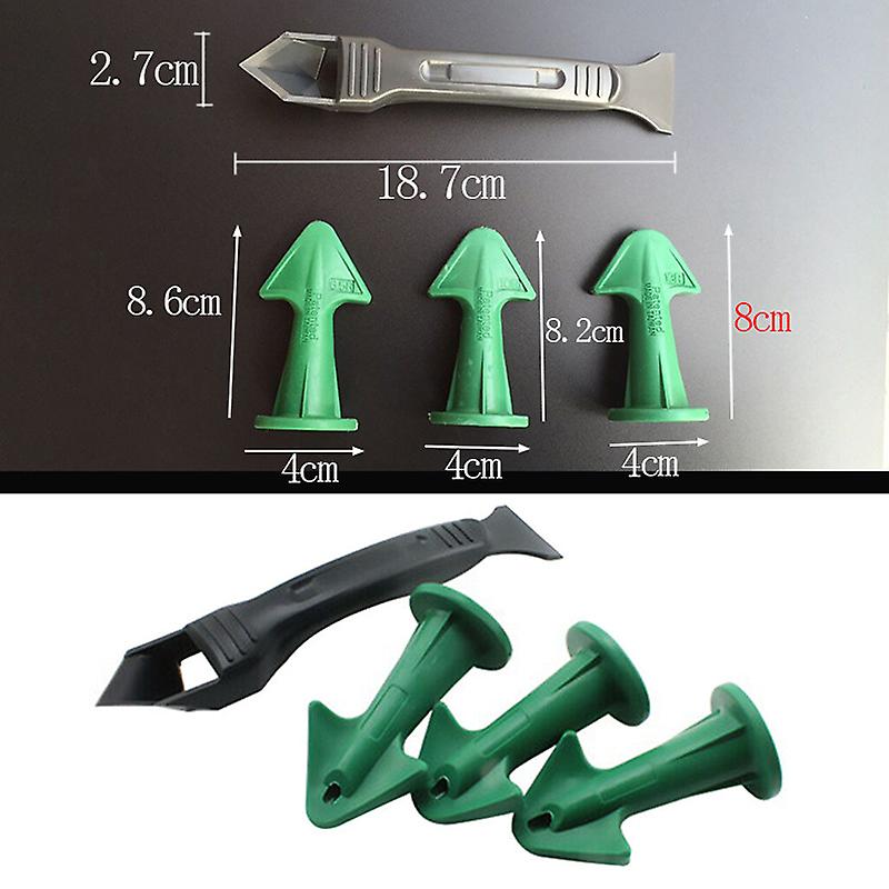 4pcs Reusable Caulk Plastic Nozzles and Scraper Set Sealing Caulking Tools Kit