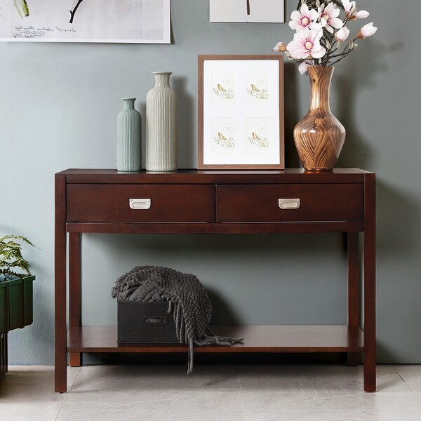 Homy Casa American Traditional Solid Wood Storage Console Table