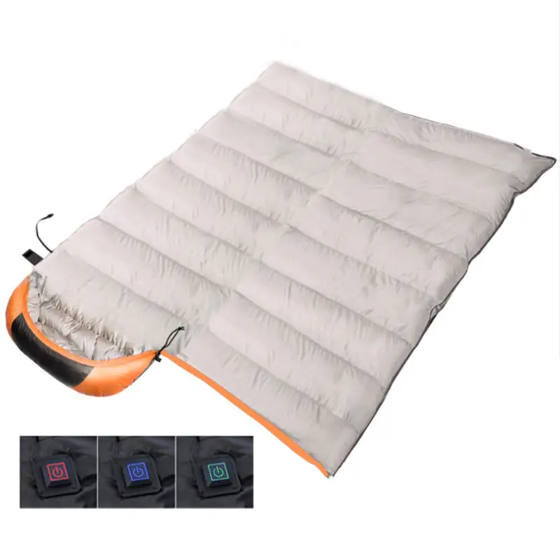 Adult outdoor single person winter camp USB warm machine washable sleeping bag