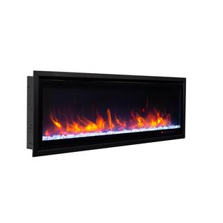 Paramount Kennedy II 50 in. Commercial Grade Recessed or Wall mount Electric Fireplace in Black EF-WM503