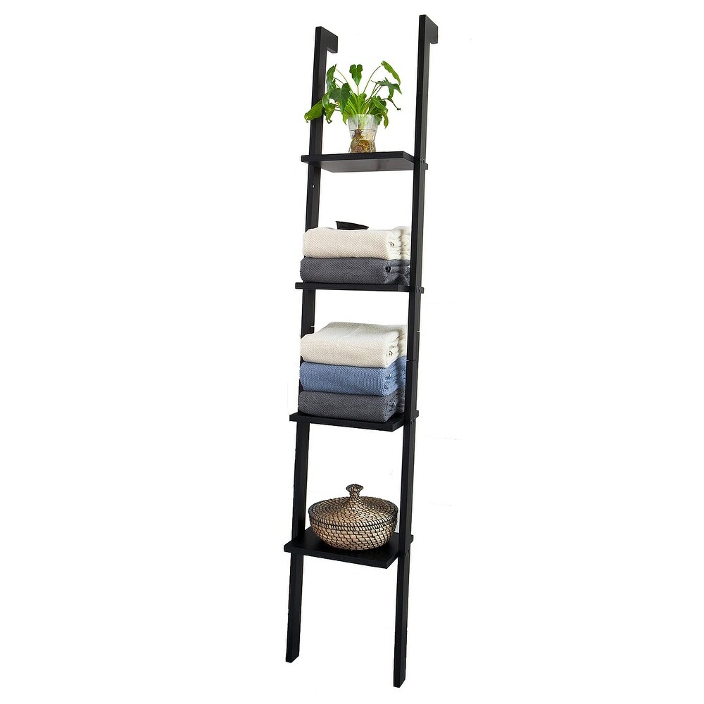 SoBuy FRG15 SCH  4 Tiers Wall Shelf Ladder Shelf Stand Shelf Bookcase