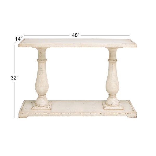 White Fir Farmhouse Console Table 32 x 48 x 14