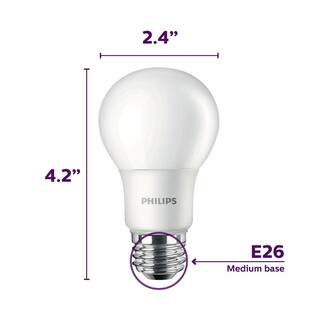 Philips 75-Watt Equivalent A19 Non-Dimmable E26 LED Light Bulb Soft White 2700K 4-Pack 565374