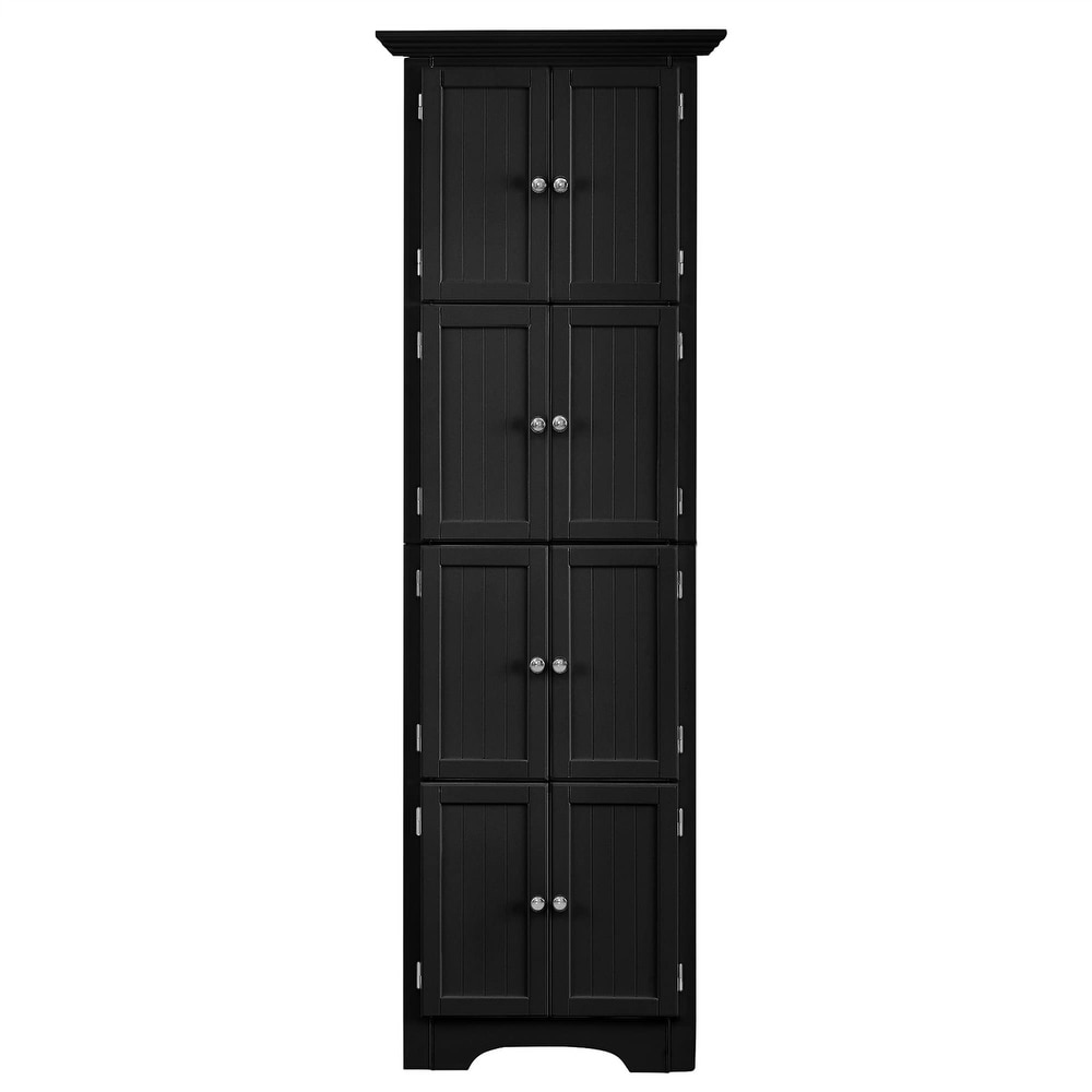 Tall Storage Cabinet with Doors and 4 Shelves for Living Room