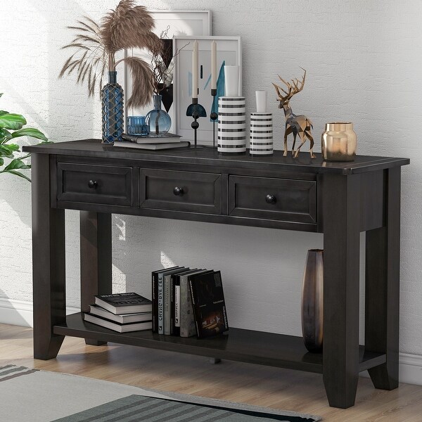 Modern Console Table Sofa Table with 3 Drawers and 1 Shelf