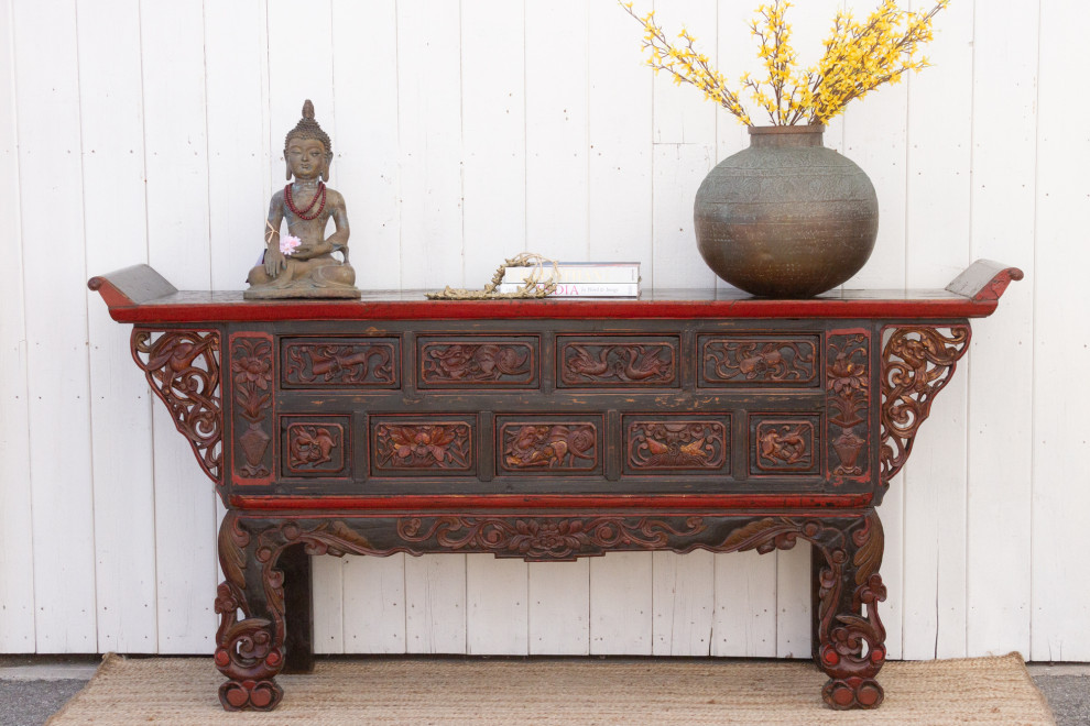 Antique Chinese Black  ampGilt Console   Asian   Console Tables   by De cor  Houzz