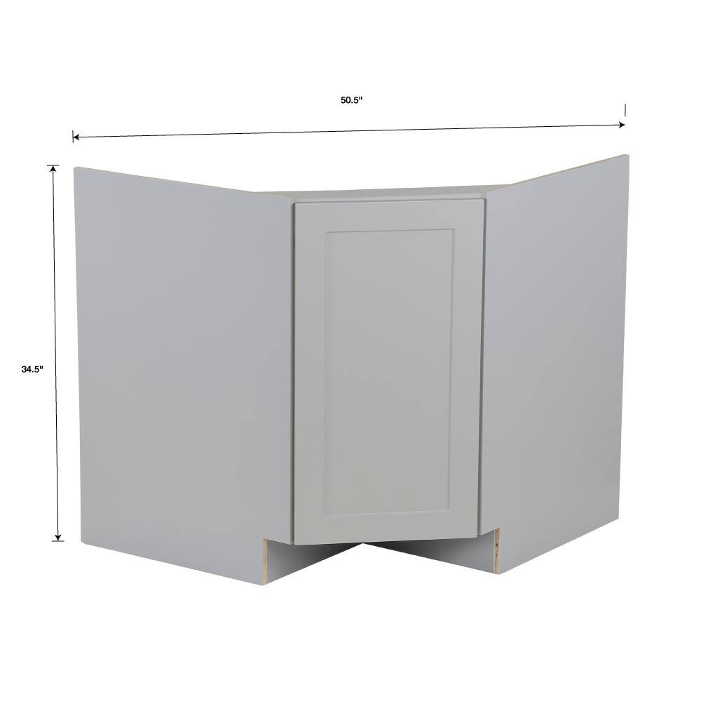 Hampton Bay Cambridge Gray Shaker Ready to Assemble Corner Sink Base Cabinet (36 in. W x 24.5 in. D x 34.5 in. H) CA3635C-KG