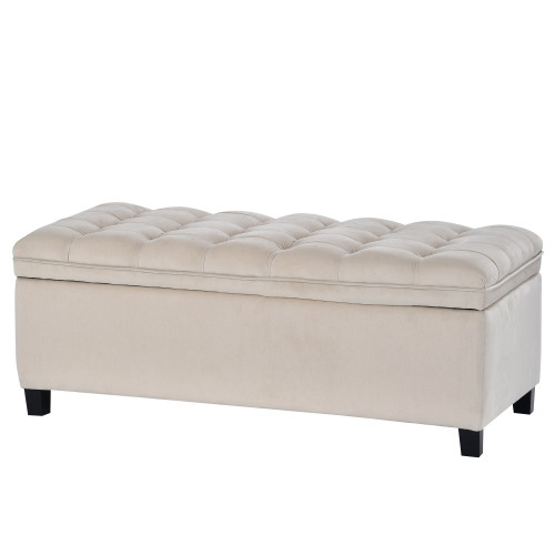 U Stye Upholstered Flip Top Storage Bench with But...