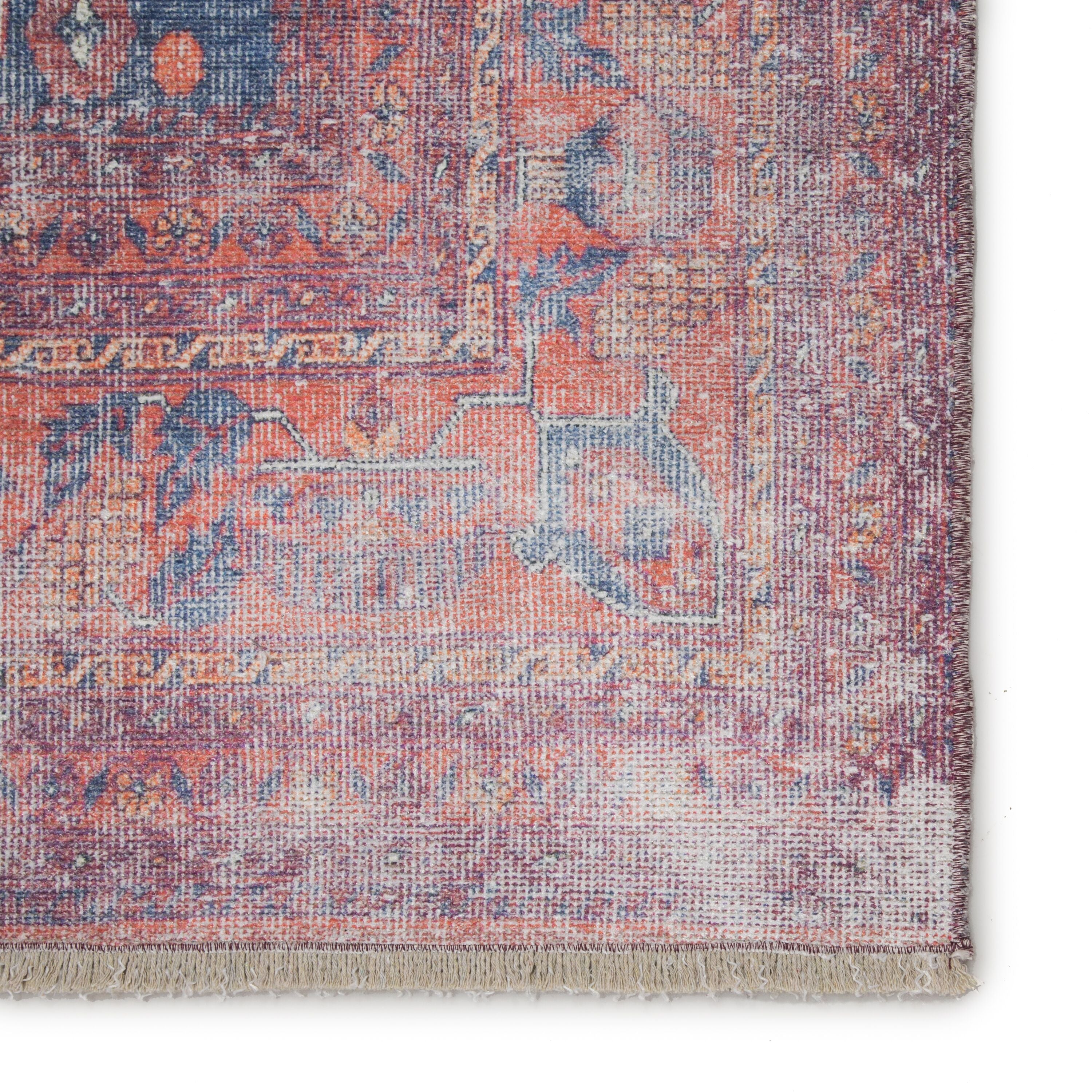 Menowin Medallion Blue & Orange Area Rug