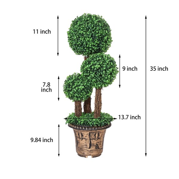 Artificial Topiary Triple Ball Tree Garden Decor