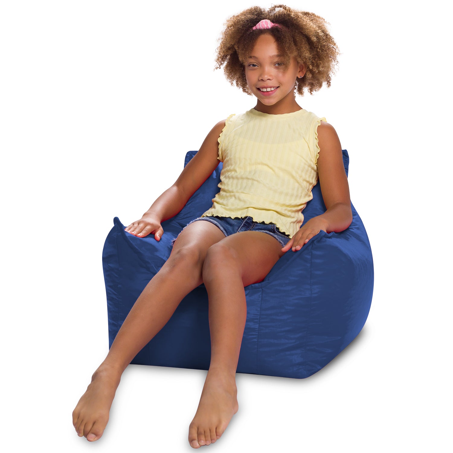 Posh Creations Newport Bean Bag Chair, Kids, 2.1 ft, Navy