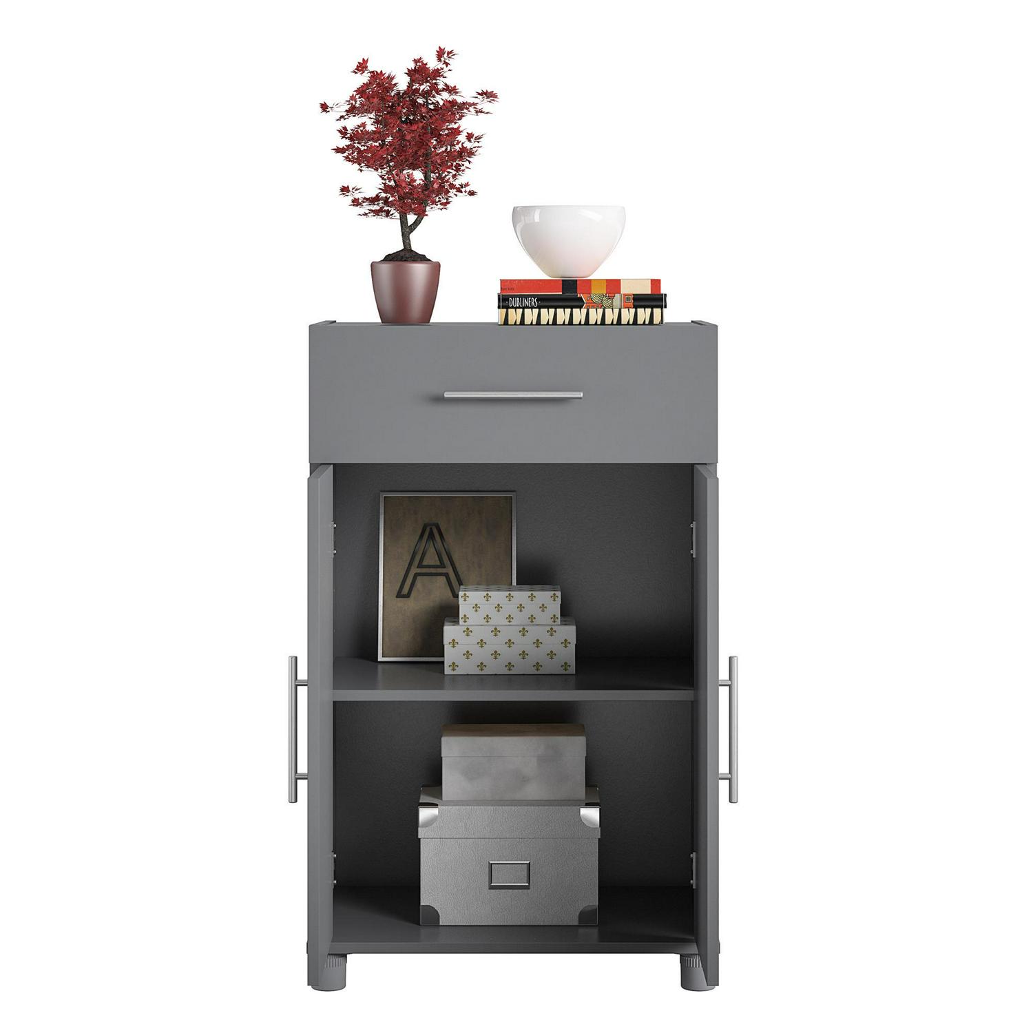 Systembuild Evolution Westford 2 Door/1 Drawer Garage Storage Cabinet， Graphite Gray