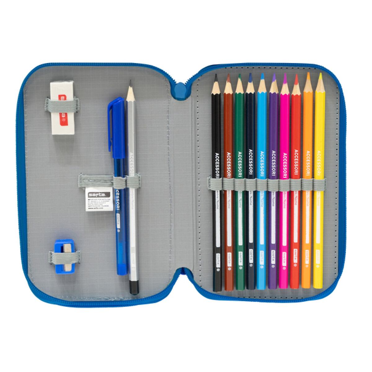 Double Pencil Case R. C. Deportivo de La Coruña Blue White (28 pcs)