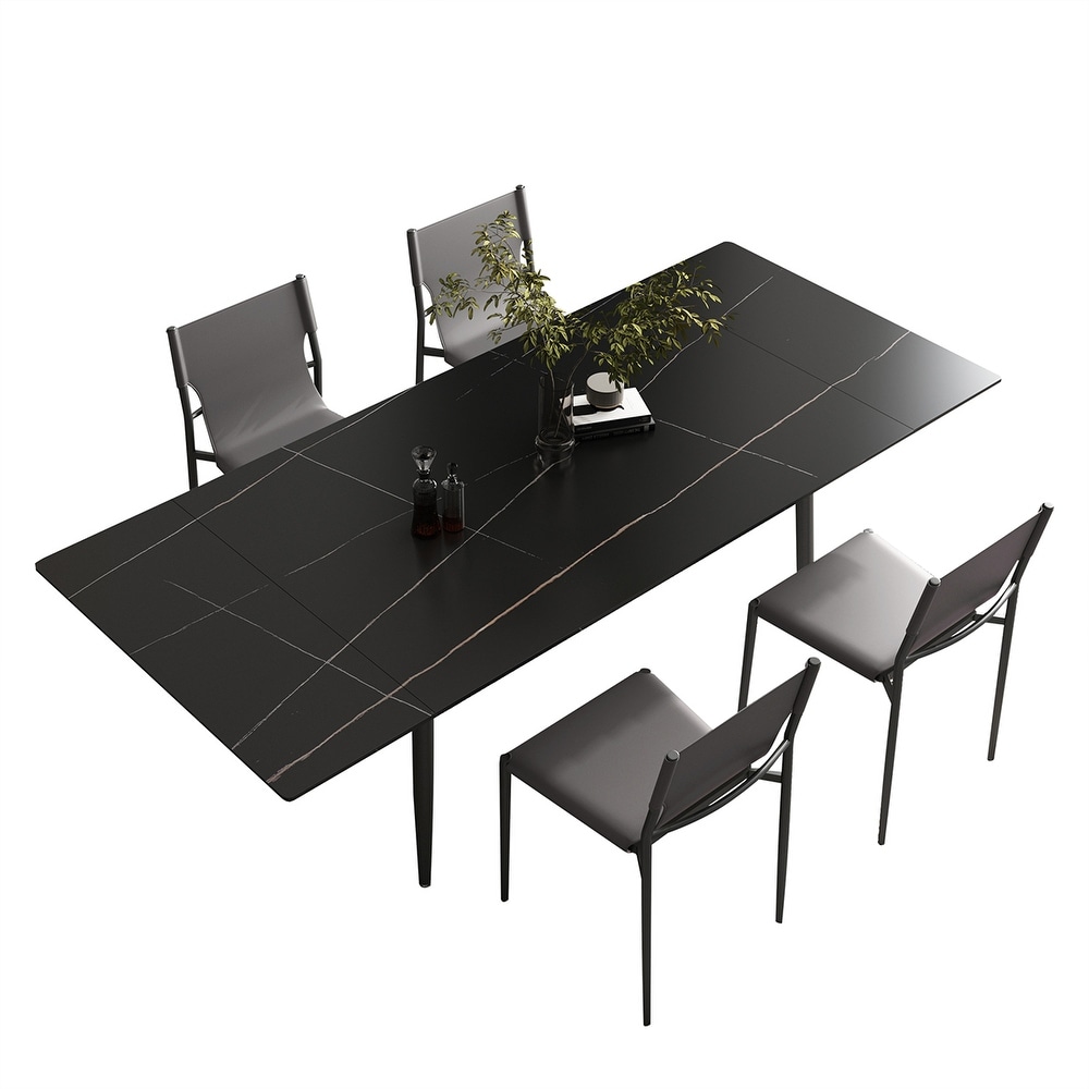 62.9'' to 94.4'' Extendable Dining Tables for 4 to 8   New sintered Stone Material Rectangle Dining Table