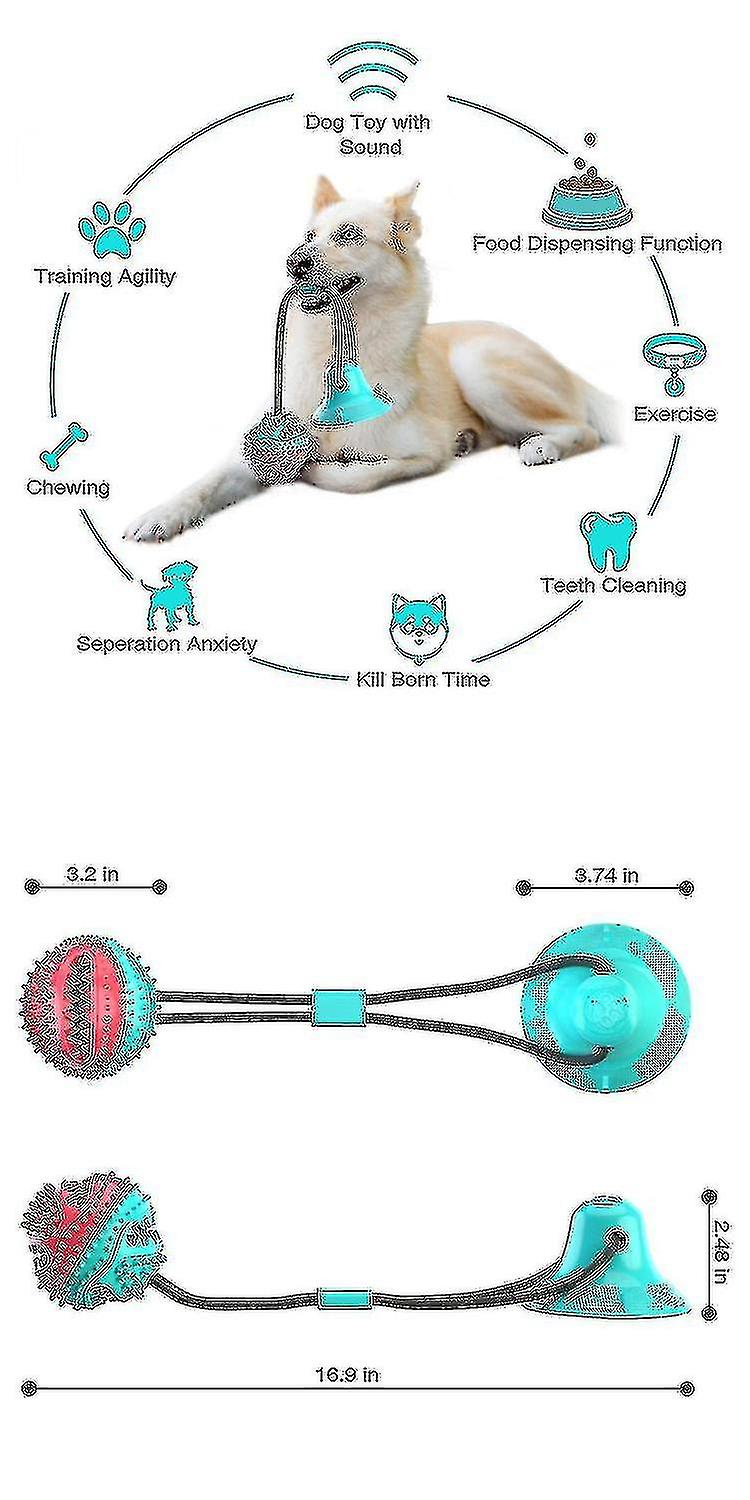 Dog Rope Ball Pull Toy With Suction Cup Chew Tug Toys Sucker Ball Can Leakage Food Dog Toothbrush Te