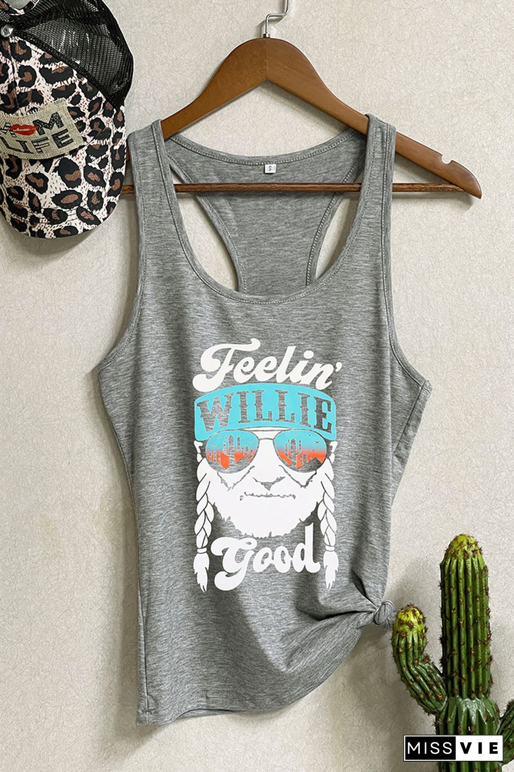 Feelin Good Print Sleeveless Tank Top Wholesale