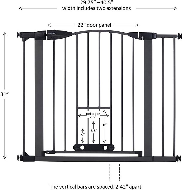 MyPet Wide Deco EasyPass Pet Gate， 30\