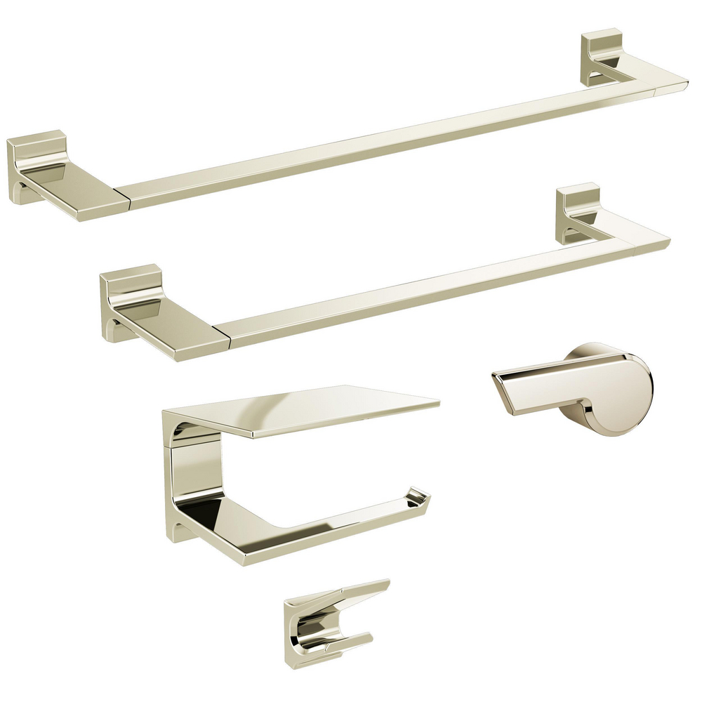 Delta Pivotal Tissue Holder with Shelf， Polished Nickel