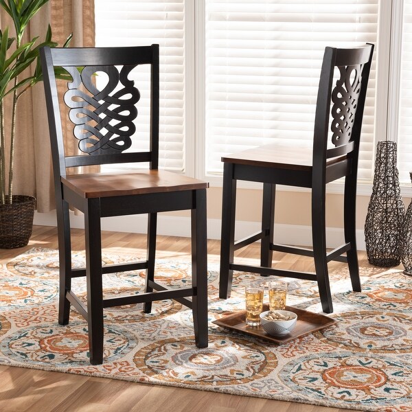 Gervais Modern and Contemporary Transitional 2-Piece Counter Stool Set