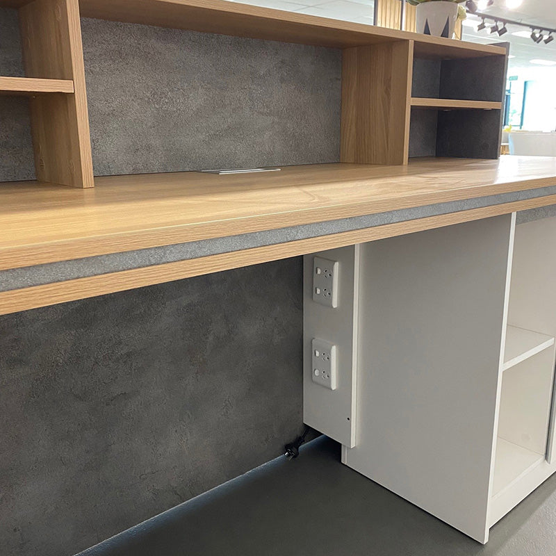 JARIN  Reception Desk 2.4M Left Panel - Carbon Grey & White Colour