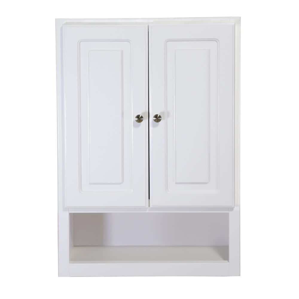 Design House Concord RTA 21 in W x 30 in H White Gloss Bath Wall Cabinet