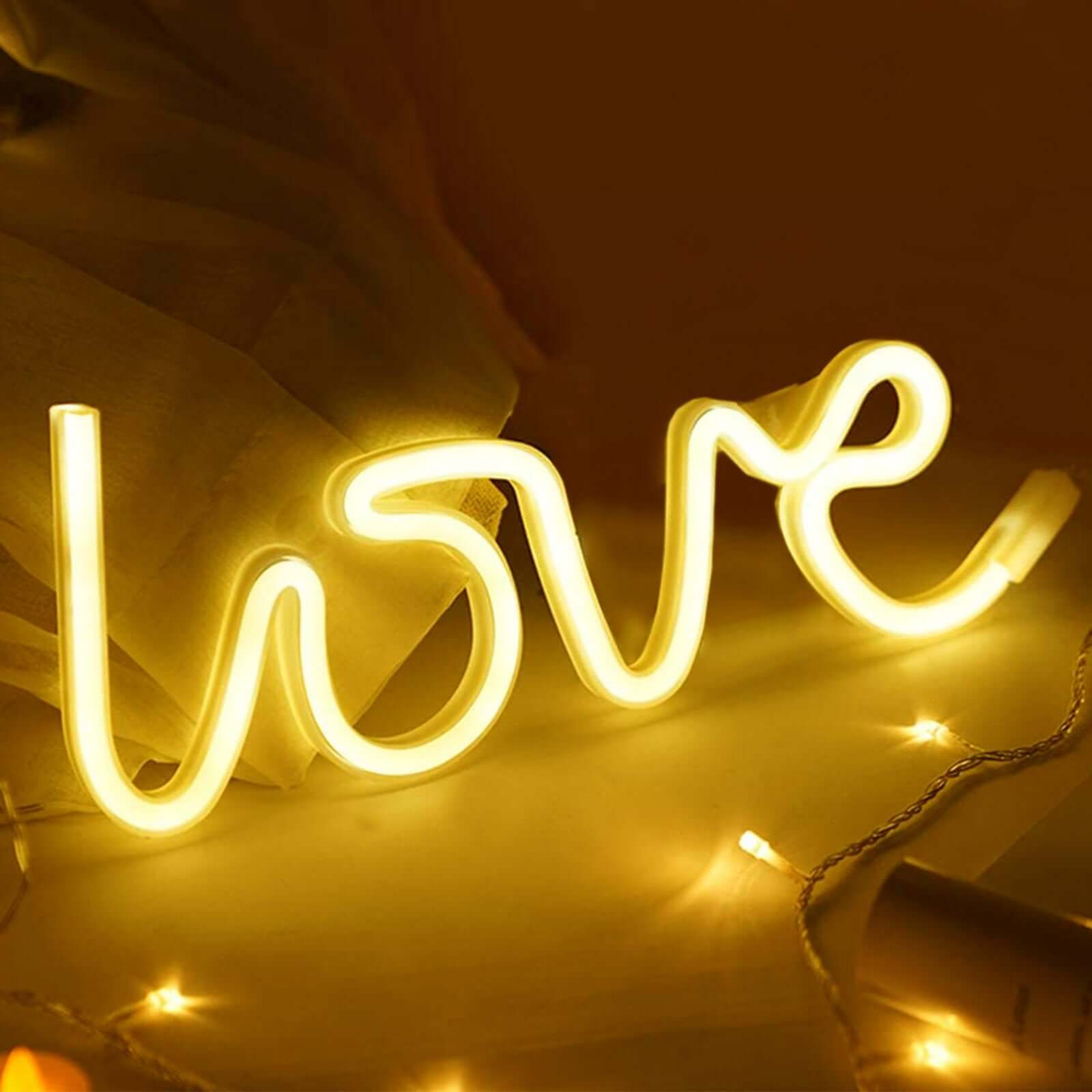 Love Neon Light Sign, LED Reusable Wall Decor Lights USB and Battery Operated 13