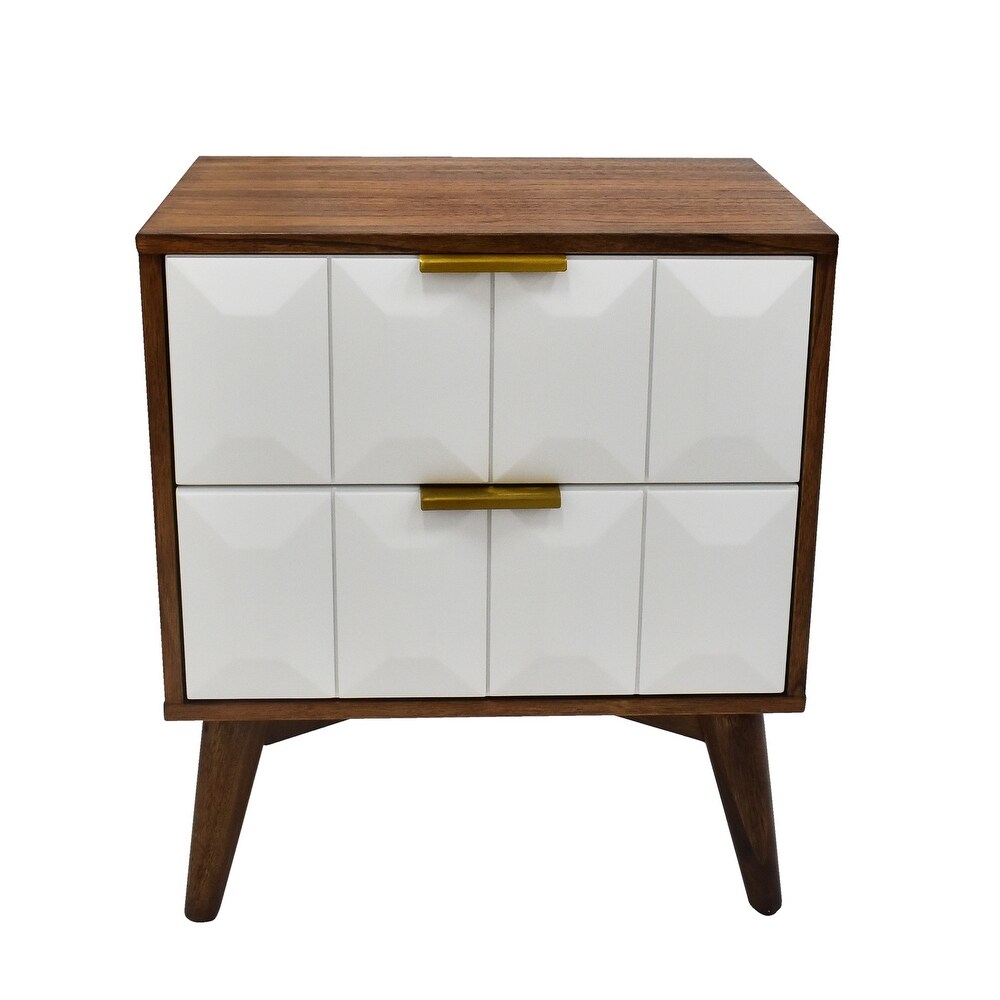 Carson Carrington Greta Burnished Walnut Mid century Nightstand