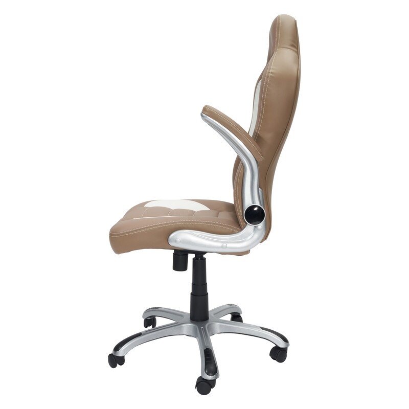 Camel High Back Sport Race Executive Office Chair with Flip Up Arms