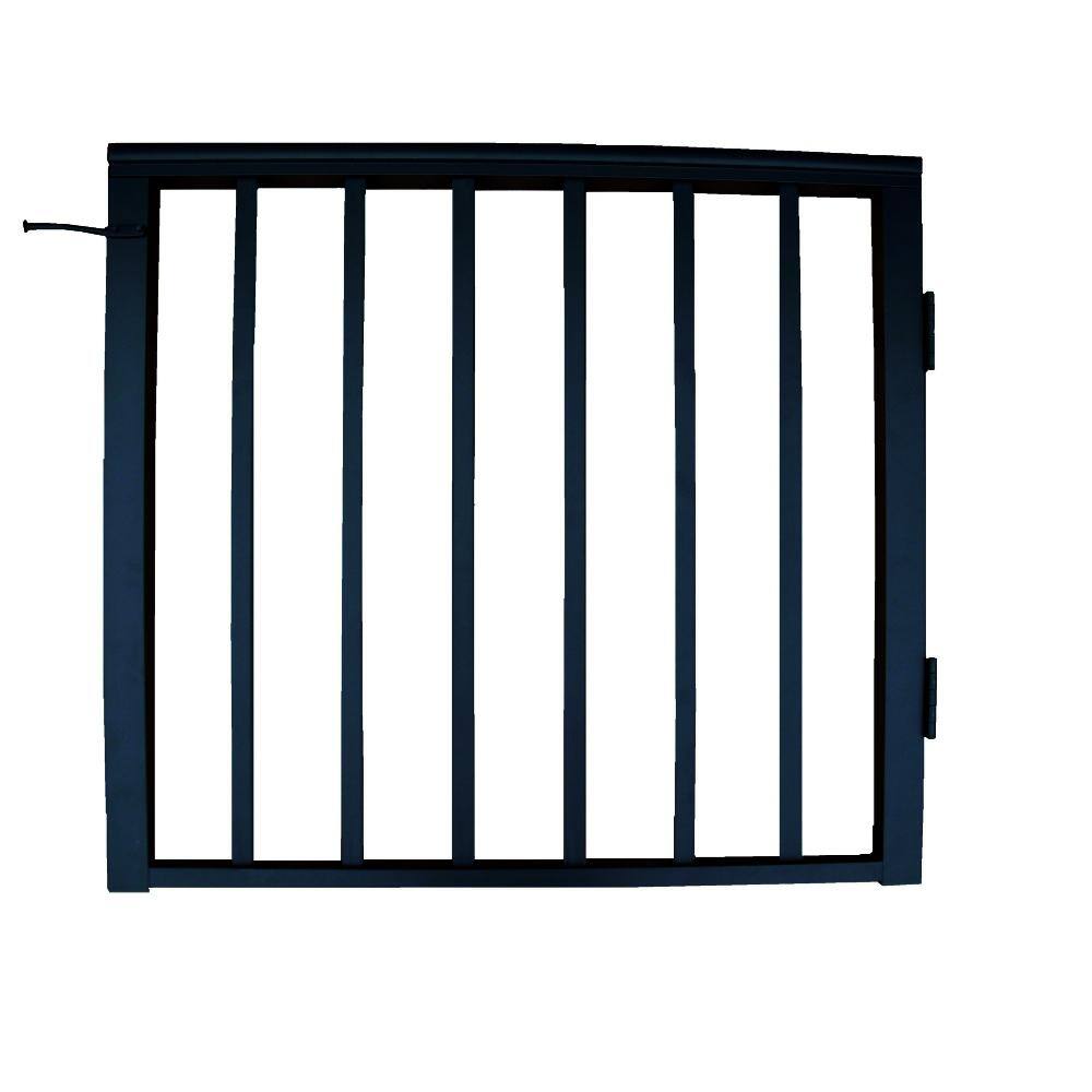 EZ Handrail 36 in x 36 in. Textured Black Pre-Built Aluminum Single-Panel Gate EZGRHB