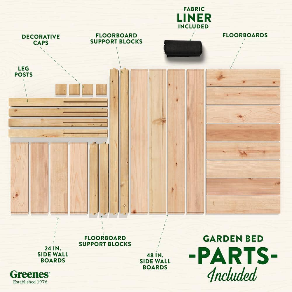 Greenes Fence 48 in. L x 24 in. W x 31 in. H Premium Cedar Elevated Garden Bed RCEV2448P