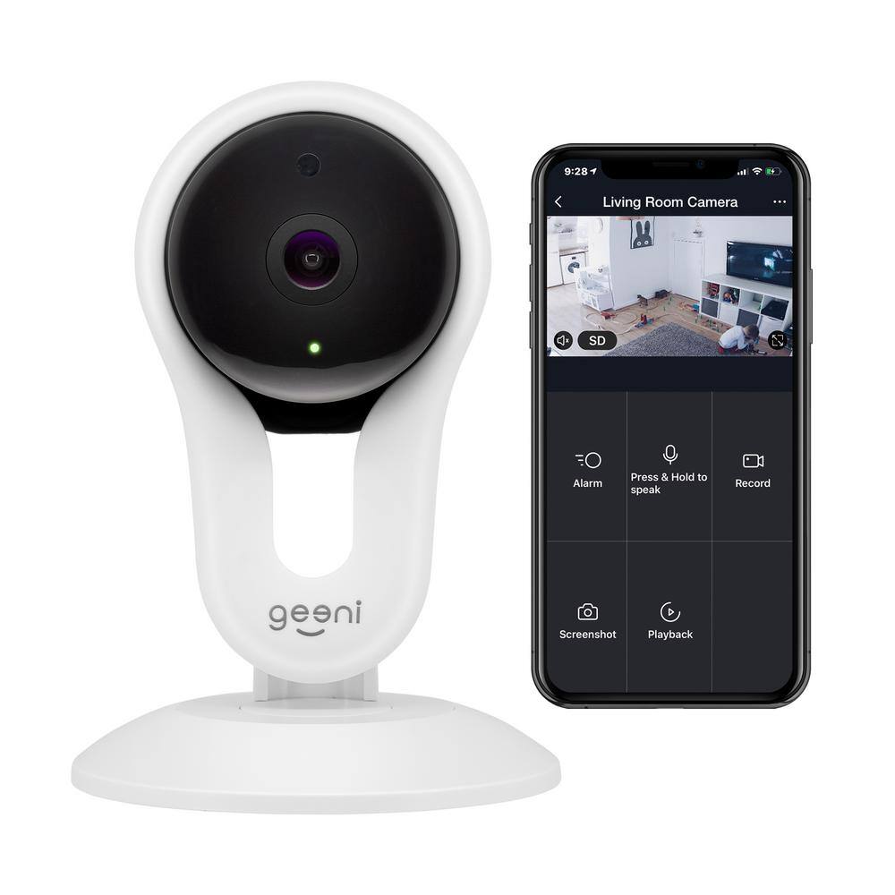 Geeni Aware 1080p HD Adjustable Mini Wi-Fi Standard Surveillance Camera with 2-Way Talk Motion Detection Works with Alexa GN-CW019-199