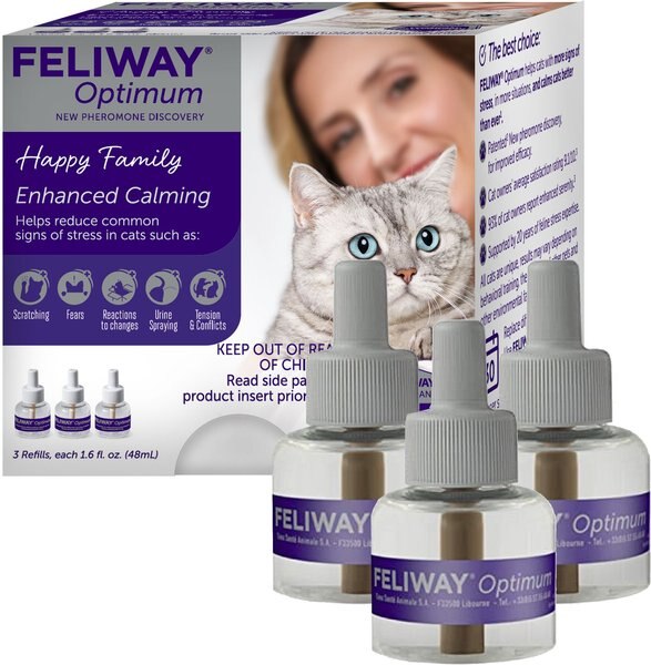 Feliway Optimum Cat Diffuser Refill， 3 count