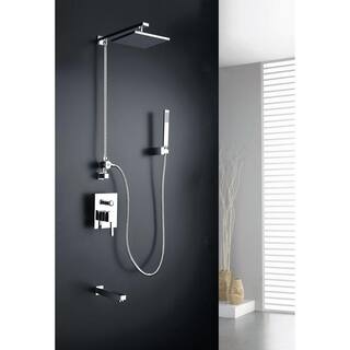 ANZZI Byne 1-Handle 1-Spray Tub and Shower Faucet with Sprayer Wand in Polished Chrome (Valve Included) SH-AZ013