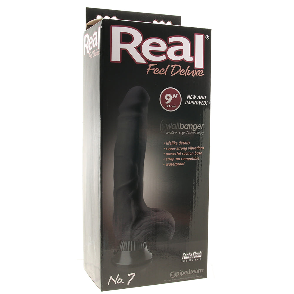 Real Feel Deluxe 9 Inch Vibrating Wall Banger Dildo in Blac