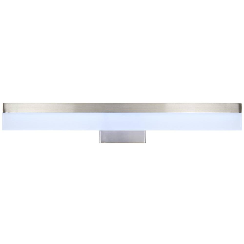 Hampton Bay Eldridge 24 in. 1-Light Brushed Nickel LED Bathroom Vanity Light Bar 21191