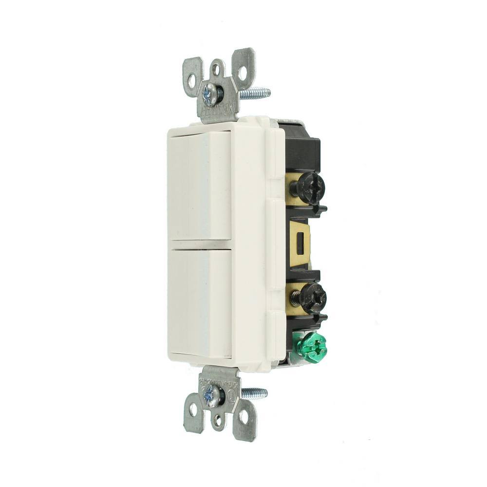 Leviton Decora 15 Amp 120-Volt 3-Way Combination Rocker Switch White R42-05643-0WS