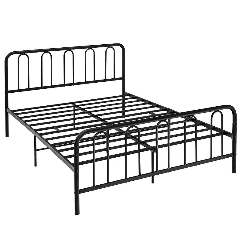 Metal Bed Frame with Headboard and Footboard