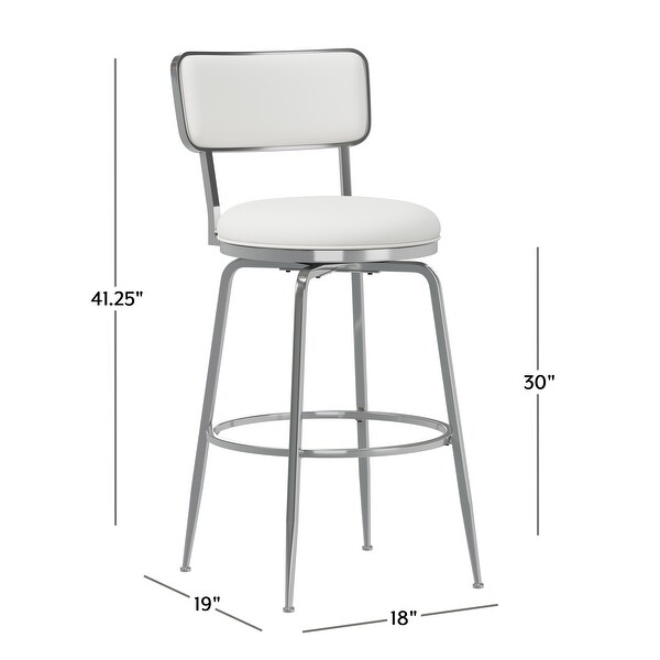 Hillsdale Furniture Baltimore Metal and Upholstered Swivel Stool， Chrome