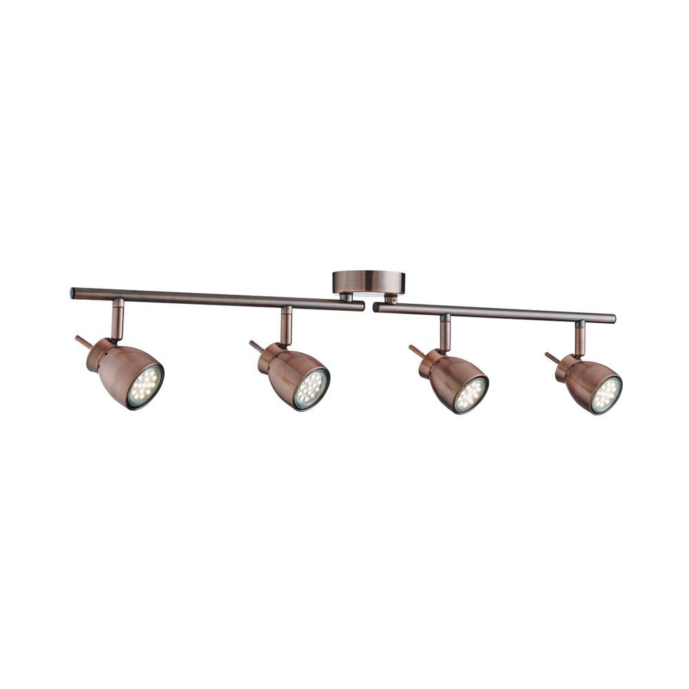 Searchlight 8814CU Jupiter Antique Copper 4 Lamp Split Bar Spot Light