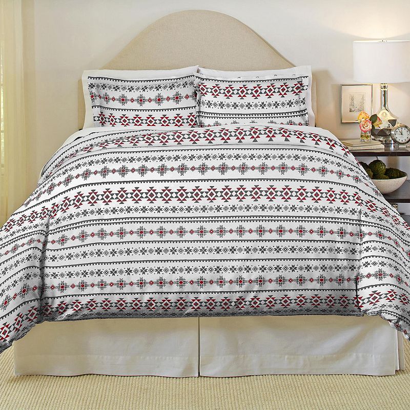 Pointehaven Aztec Soft Luxury Flannel Duvet Cover Set