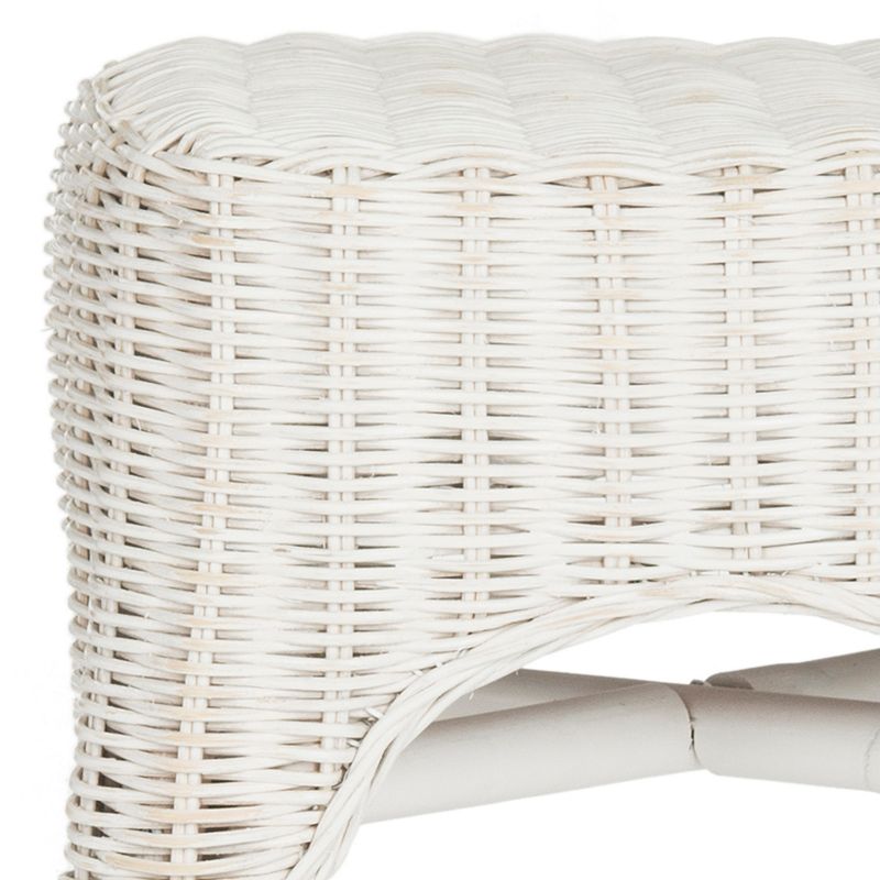 Safavieh Distressed White Wicker Stool