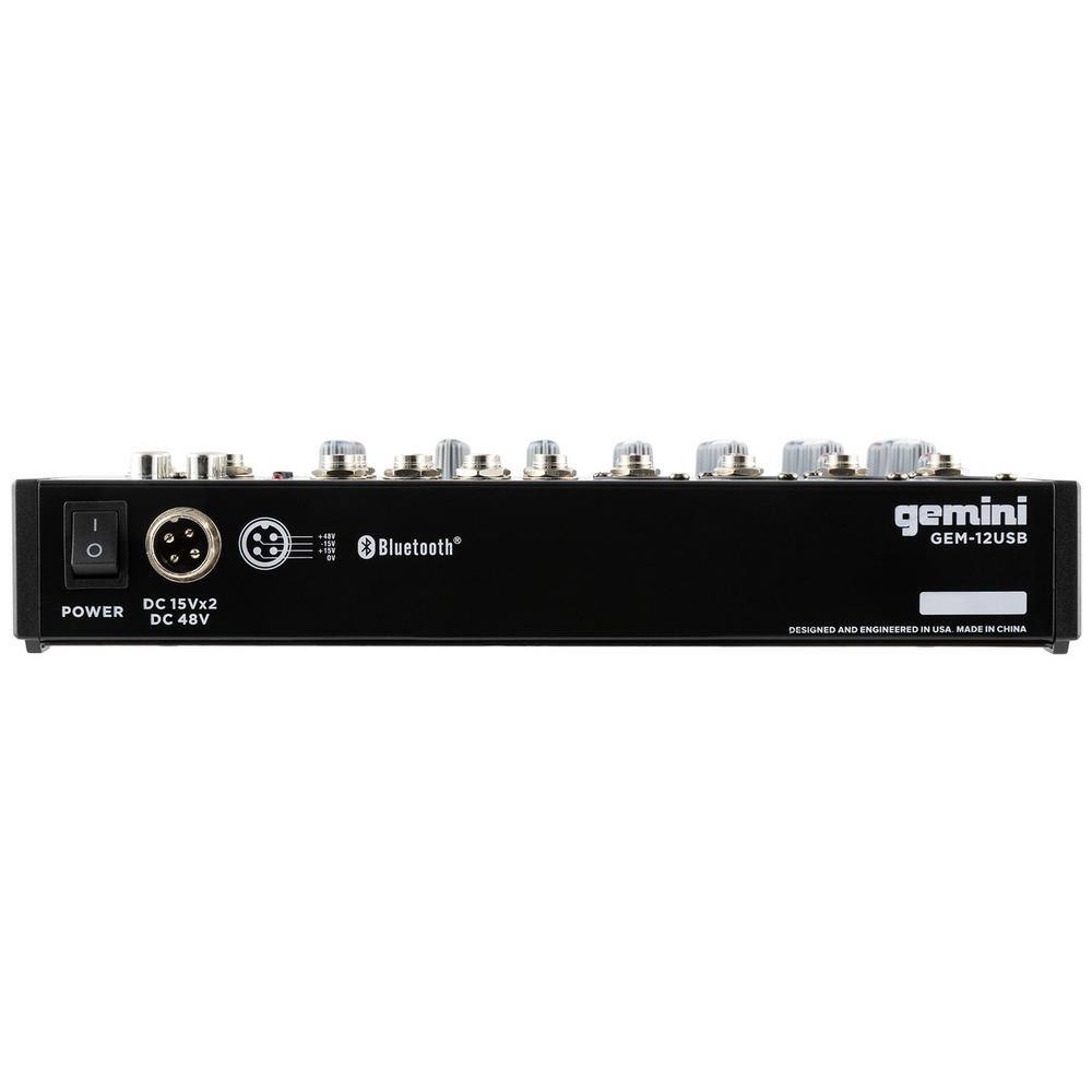 Gemini GEM-12USB Compact 12-Channel Bluetooth Mixer GEM-12USB