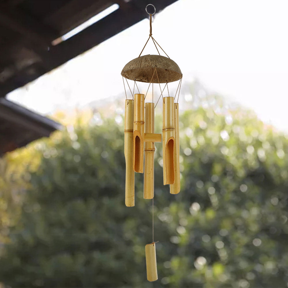 Willstar Bamboo Wind Chime - Outdoor Wooden Windchime - Wood Wind Chimes with Amazing Deep Tone and Natural Relaxation Beautiful Sound for Patio Garden Home Decor