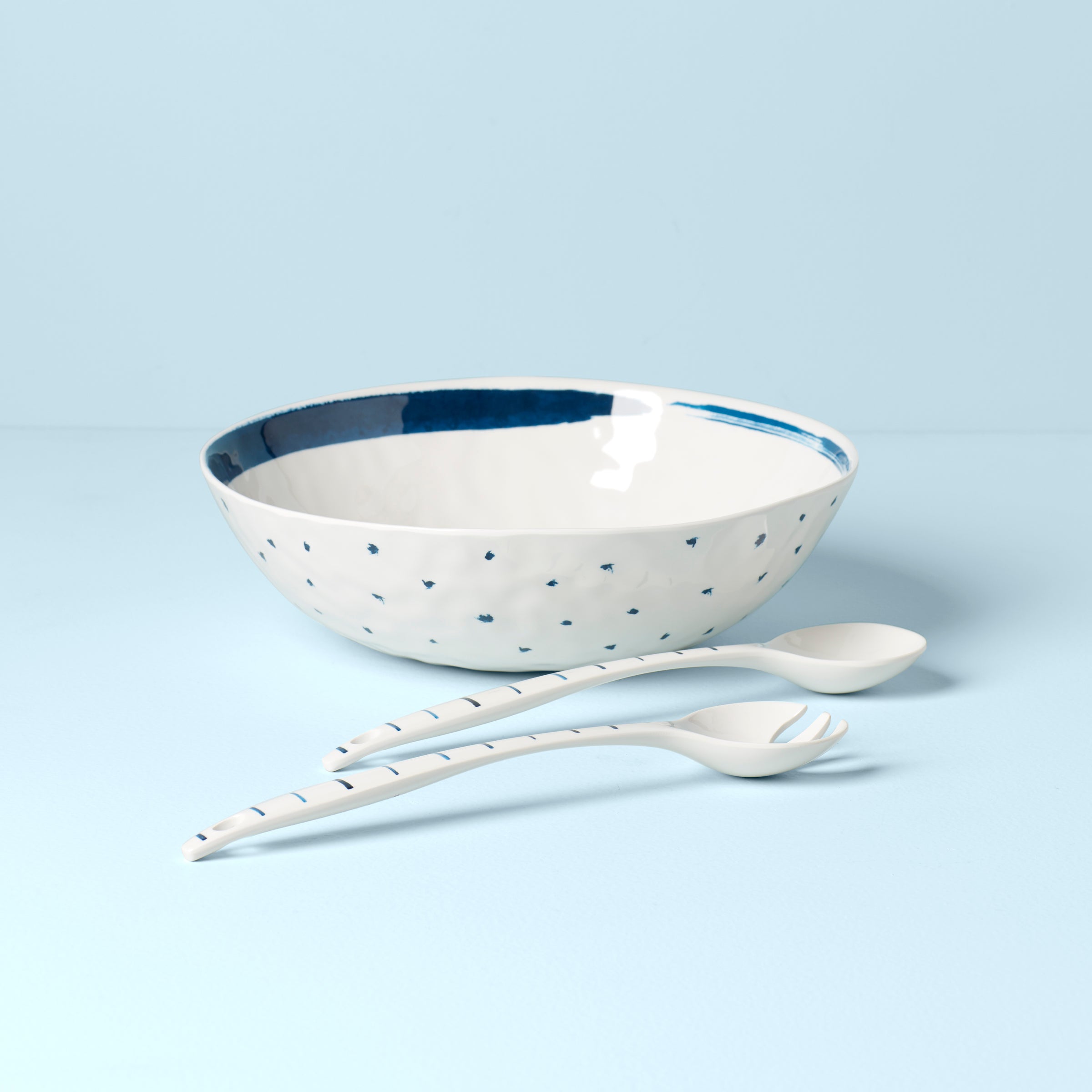 Blue Bay Melamine Salad Bowl with Servers