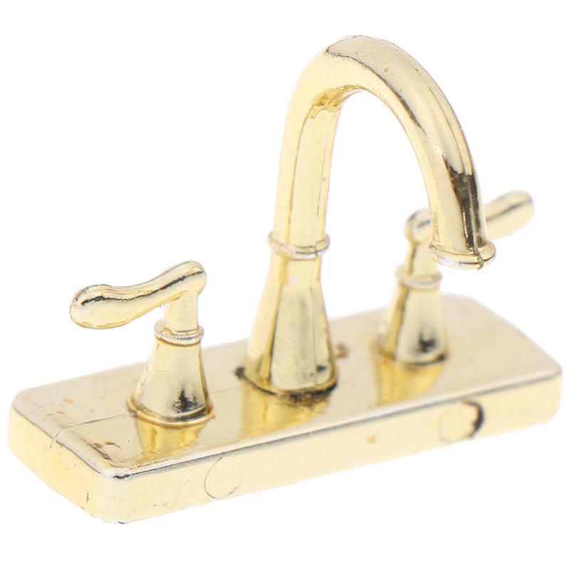 JETTINGBUY 2Pcs 1:12 Dollhouse accessories mini faucet simulation water tap model toys