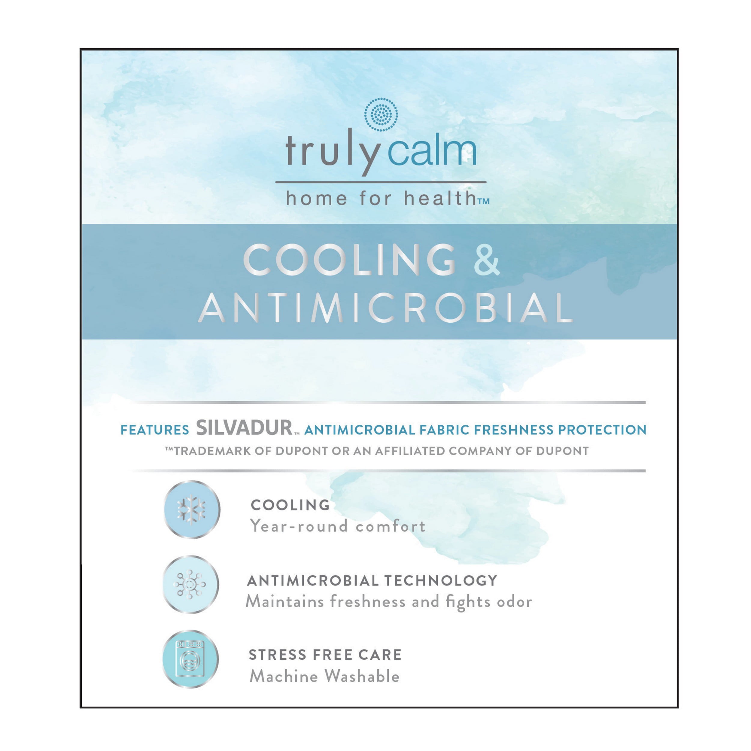 Truly Calm Silver Cool Blue Twin/Twin XL 2 Piece Duvet Set